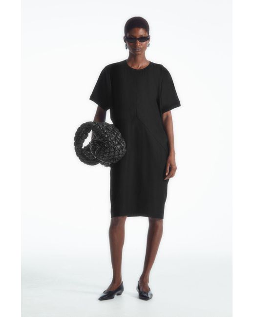 COS Black Batwing-sleeve T-shirt Dress