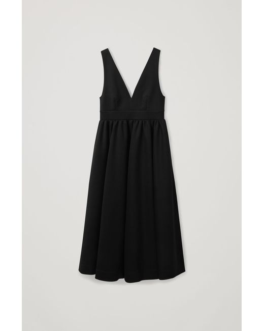 COS Black V-neck Scuba Dress