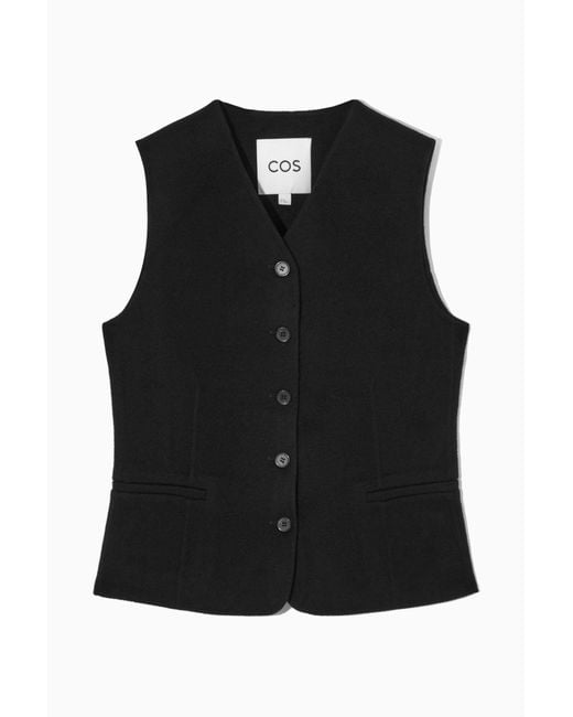 COS Black Double-faced Wool Vest