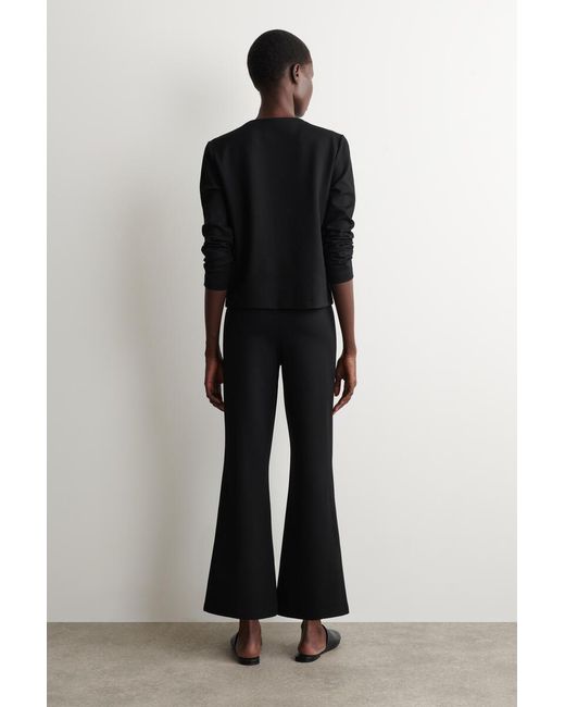 COS Black Jersey Flared Trousers
