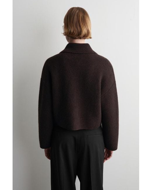 Colossal Wool COS Cropped Knitted Merino Wool Jacket in Black | Lyst