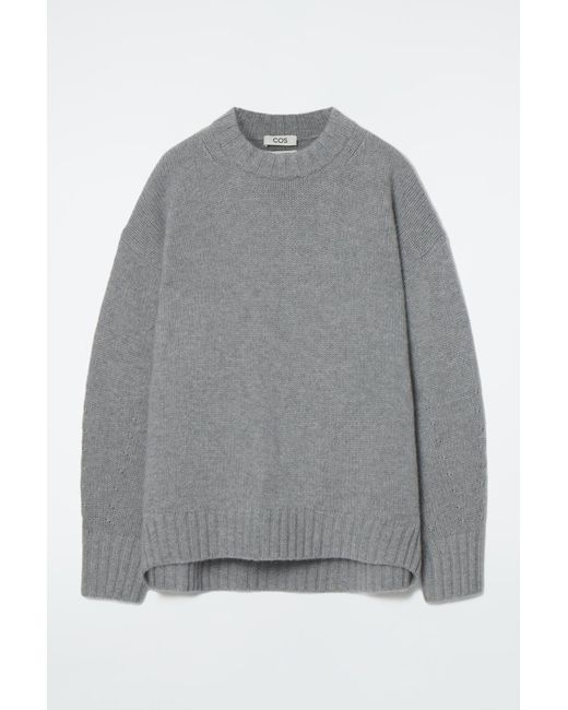 COS Gray Chunky Pure Cashmere Crew-neck Jumper