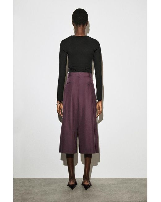 COS Purple Pleated Cotton Pants