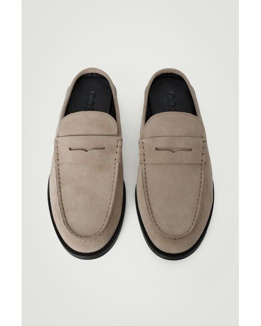 Mules En Croûte De Cuir Suédé COS pour homme en coloris White