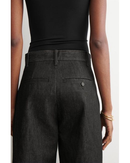 COS Black Relaxed-Fit Wide-Leg Denim Trousers