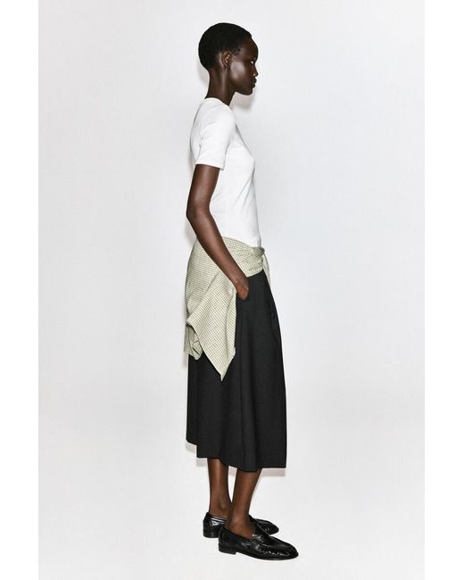 COS White Ribbed Henley T-Shirt