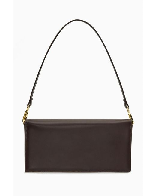 COS Brown Minimal Shoulder Bag - Leather