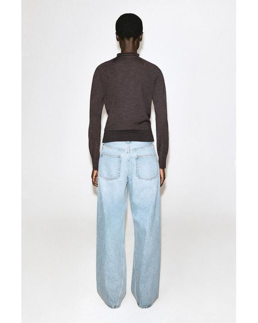 COS Brown Merino Wool Funnel-Neck Sweater