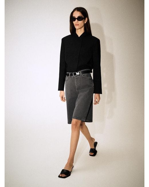 COS Gray Knee-Length Denim Shorts