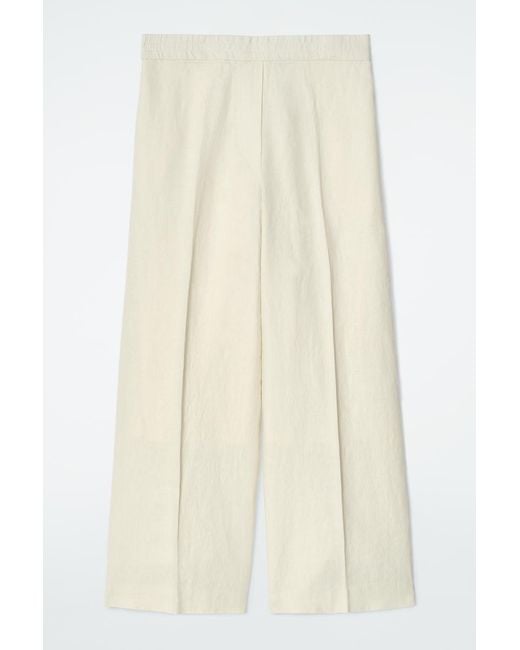 COS Natural Straight-Leg Tailored Linen Trousers