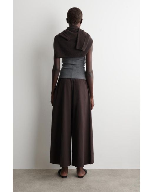 COS Brown Seersucker Culottes