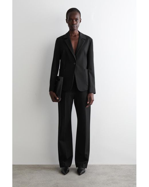 COS Black Slim Milano Single-Breasted Blazer