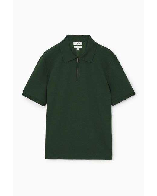 COS Kurzärmliges Poloshirt Mit Reissverschluss in Green für Herren