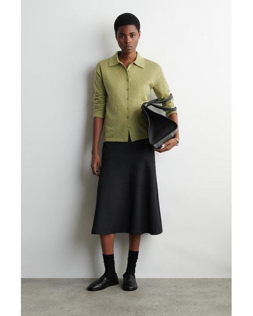 COS Green Knitted Mohair-Blend Shirt
