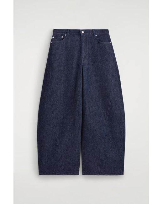 COS Blue Twist Barrel-Leg Jeans