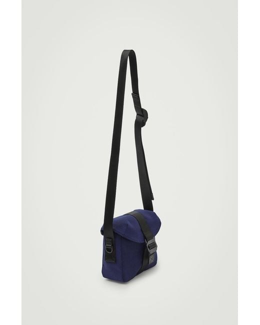 COS Blue Grid Crossbody Bag for men