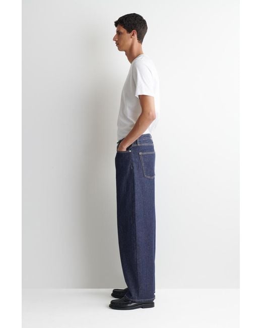 COS Blue Mallow Relaxed-Fit Barrel-Leg Jeans for men