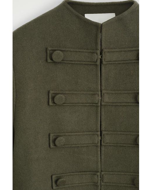 COS Green Double-Faced Wool Uniform Jacket