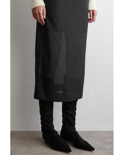 COS Black Sheer Column Skirt