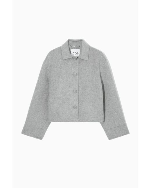 COS Gray Boxy Double-faced Wool Jacket