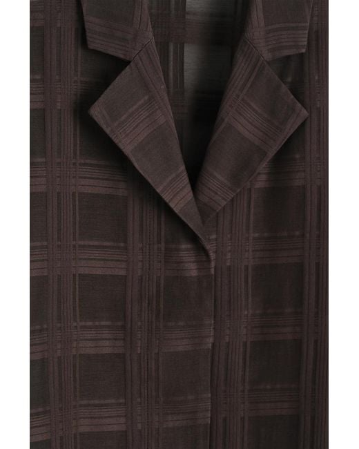 COS Brown Sheer Checked Resort Shirt