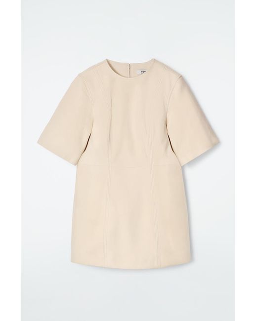 COS Natural Suede Mini T-Shirt Dress