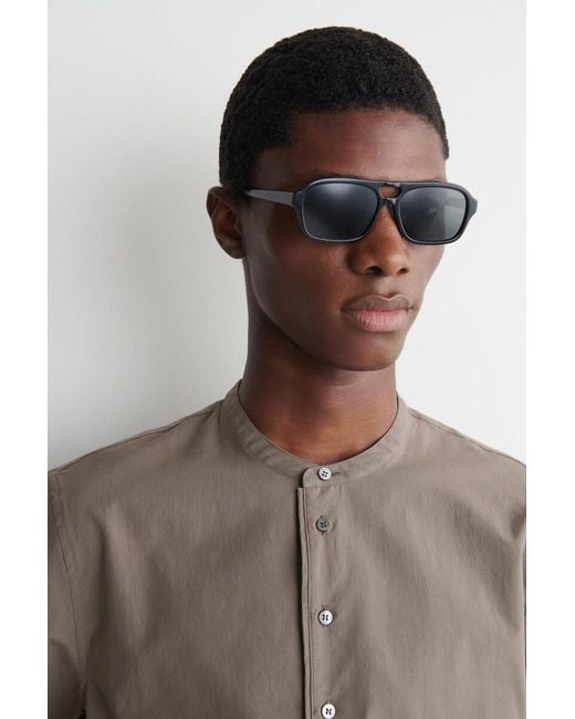 COS Natural Cotton Henley Shirt for men