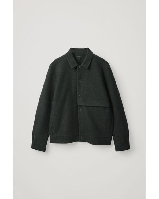 COS Green Boiled Wool Jacket for men