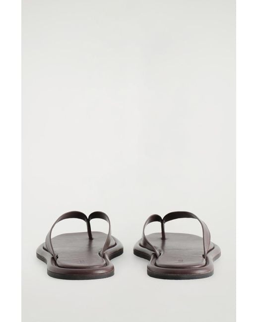 COS Pink Leather Flip Flops