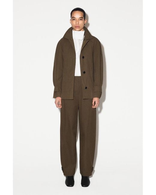COS Green Barrel-Leg Cotton Utility Pants