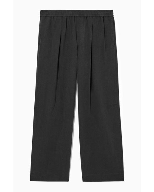 COS Gray Pleated Wide-leg Chambray Pants for men