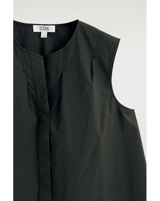 COS Black Pleated Sleeveless Top