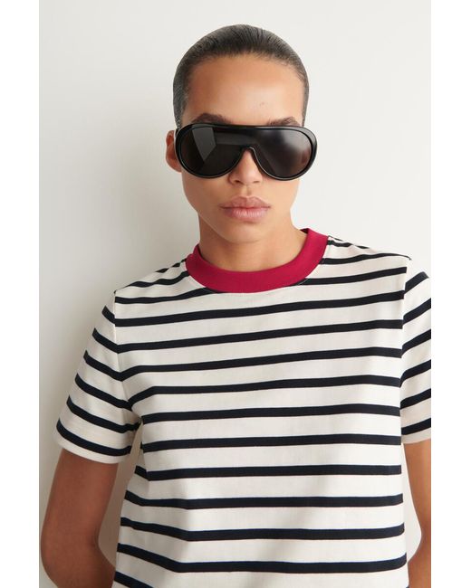 COS Blue Clean Cut T-Shirt