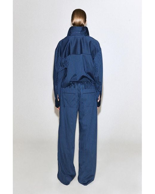 COS Blue Piped Striped Drawstring Pants