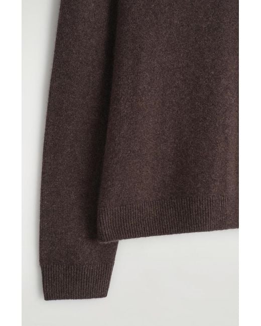 COS Brown Cashmere Crew-Neck Jumper