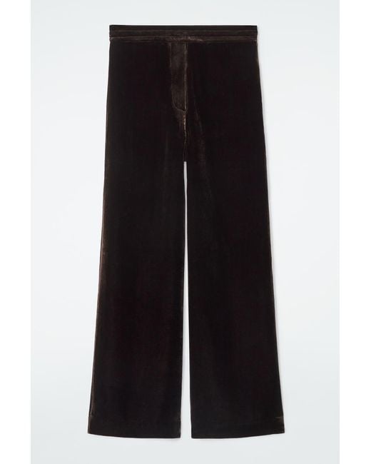 COS Black Silk-blend Velvet Trousers