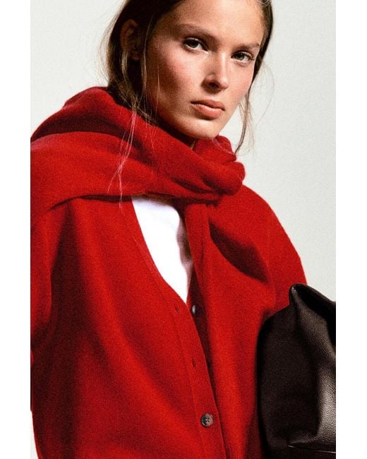 COS Red Merino Wool Polo Shirt