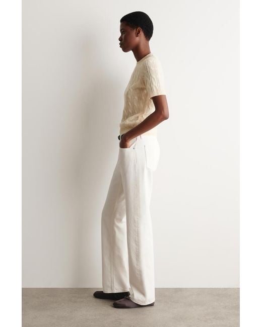 COS Natural Cable-Knit Cashmere T-Shirt
