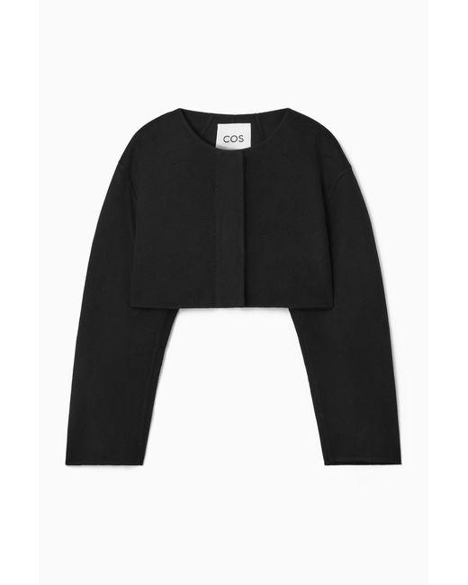 COS Black Double-faced Cropped Hybrid Jacket