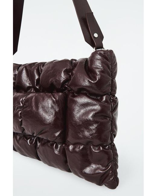 COS White Pillow Quilted Clutch Bag - Leather
