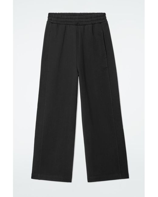 COS Black Jersey Wide-Leg Joggers