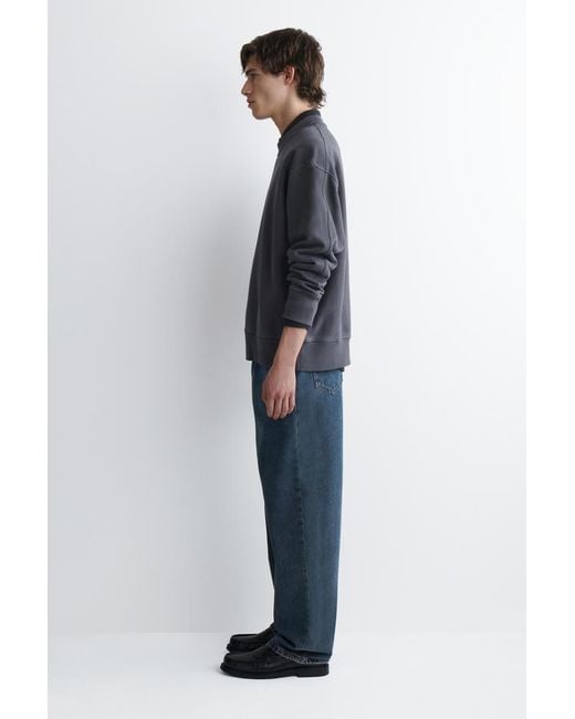 COS Blue Relaxed Washed-cotton Sweatshirt for men