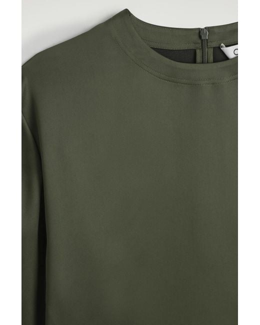 COS Green Satin T-Shirt