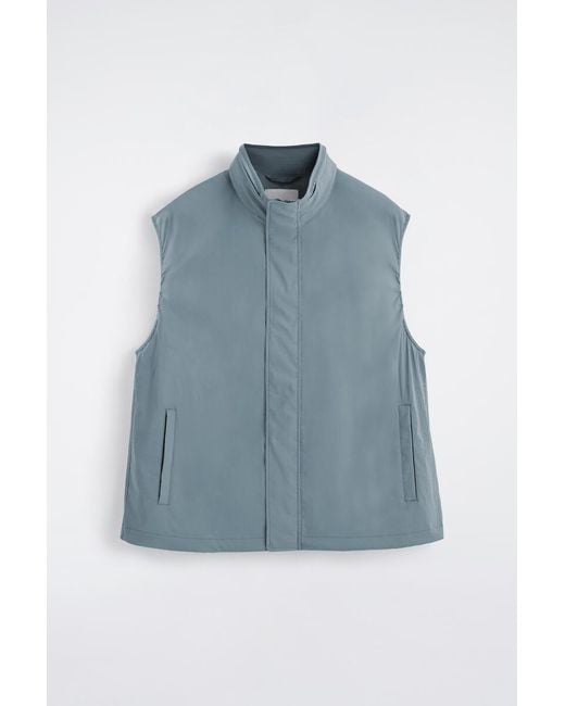 COS Blue Technical Water-Resistant Nylon Vest for men