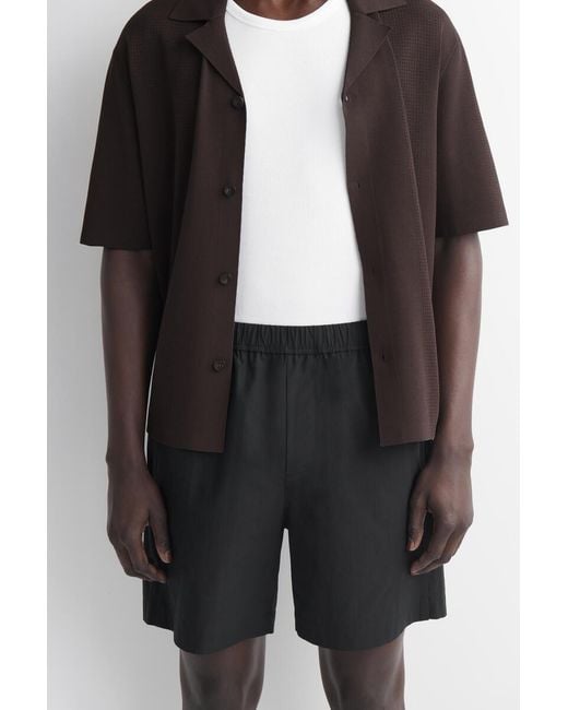 COS Black Elasticated Cotton Shorts for men