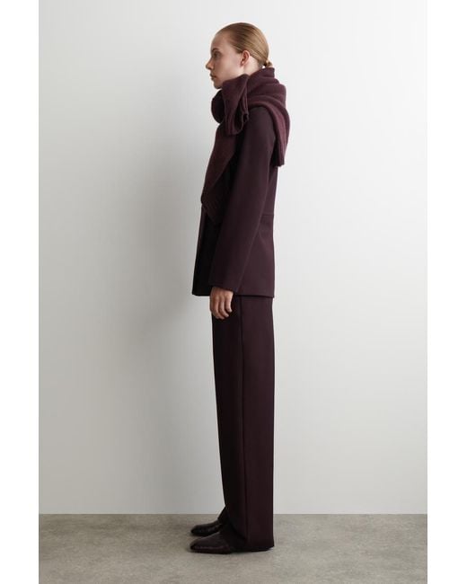 COS Purple Milano Straight-Leg Pants