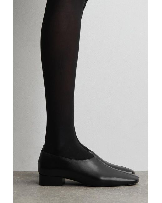 COS Black Square-Toe Leather Heeled Shoes
