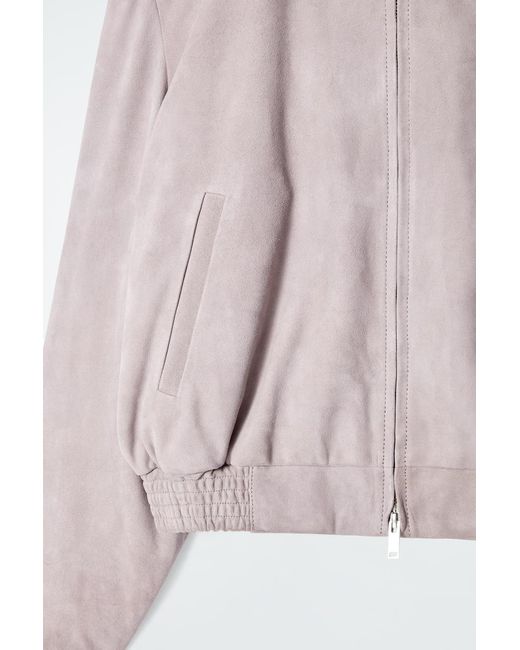 COS Purple Suede Bomber Jacket