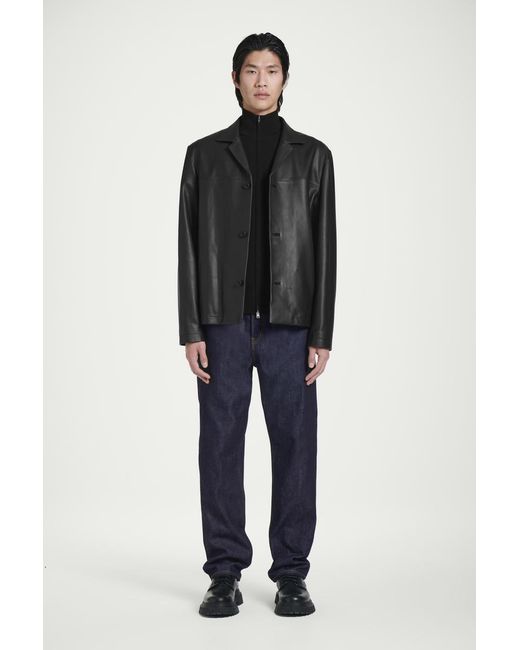 COS Black Funnel-neck Merino Wool Zip-up Cardigan for men