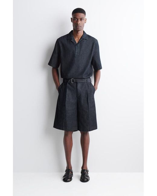 COS Blue Denim Popover Shirt for men